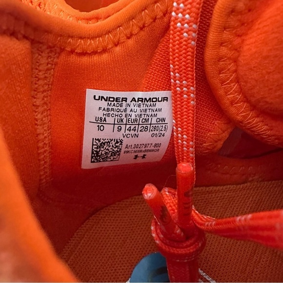 Under Armour Bright Orange Cleats Size 10 Men main image 13